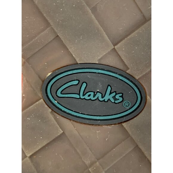 Rare VTG Clarks Red Leather Floral Sandals Size 6B SAMPLE 34477 Square Toe 7951 - Picture 5 of 9